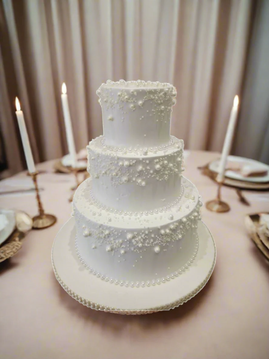 Classic White Wedding Cake - Image 4