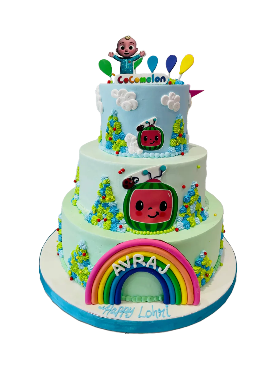 Cocomelon 3 Tiered Cake