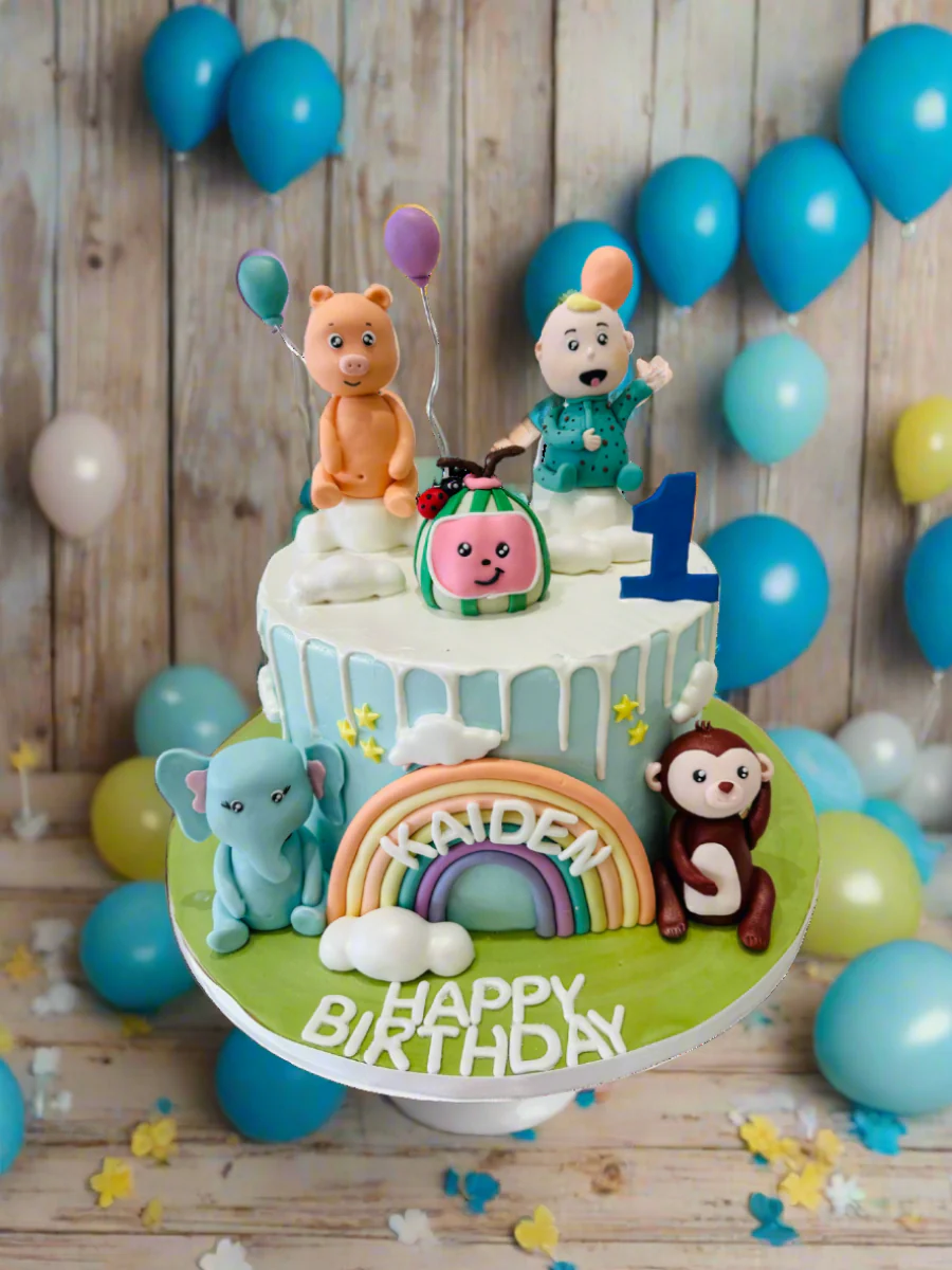 Cocomelon Characters Fondant Cake - Image 2