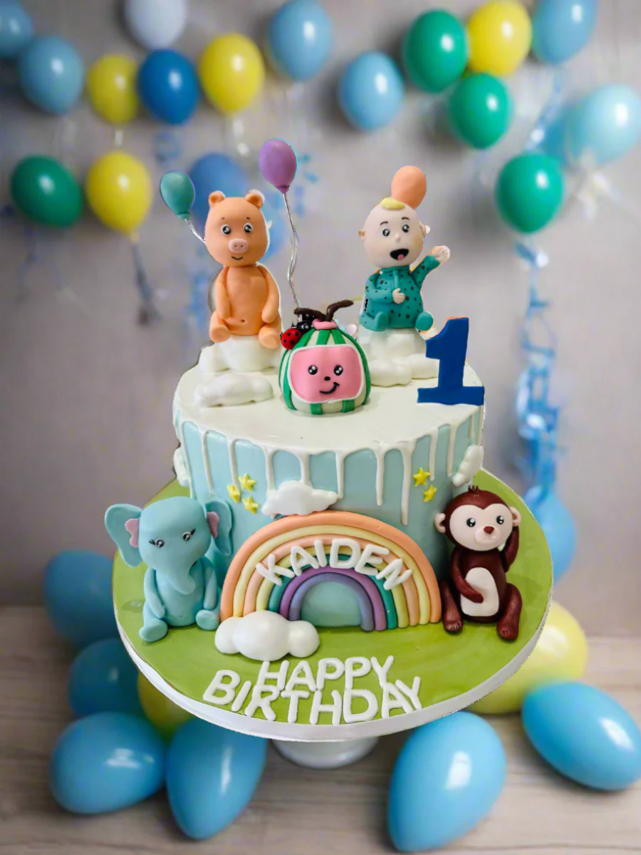 Cocomelon Characters Fondant Cake - Image 3