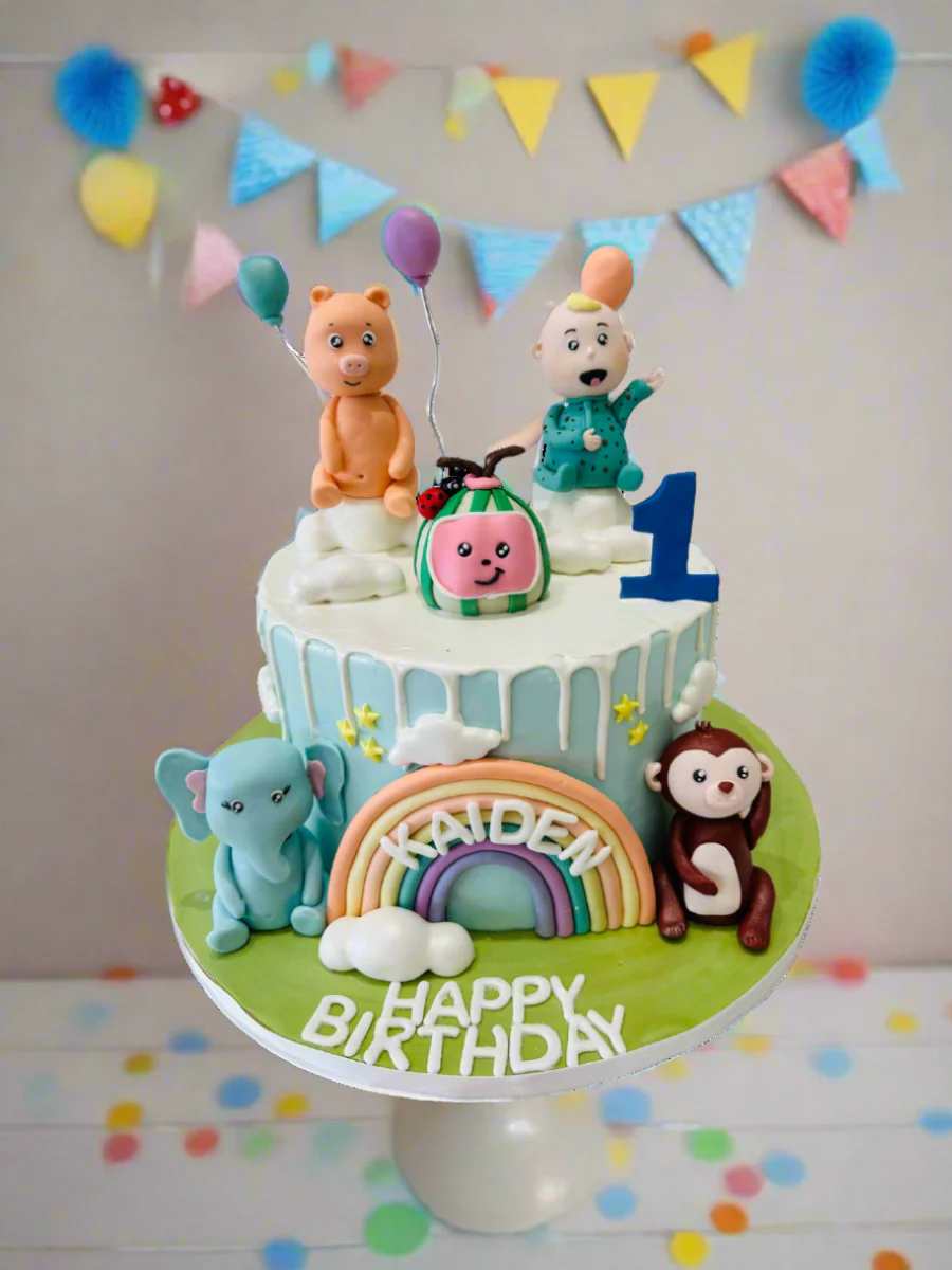 Cocomelon Characters Fondant Cake - Image 4