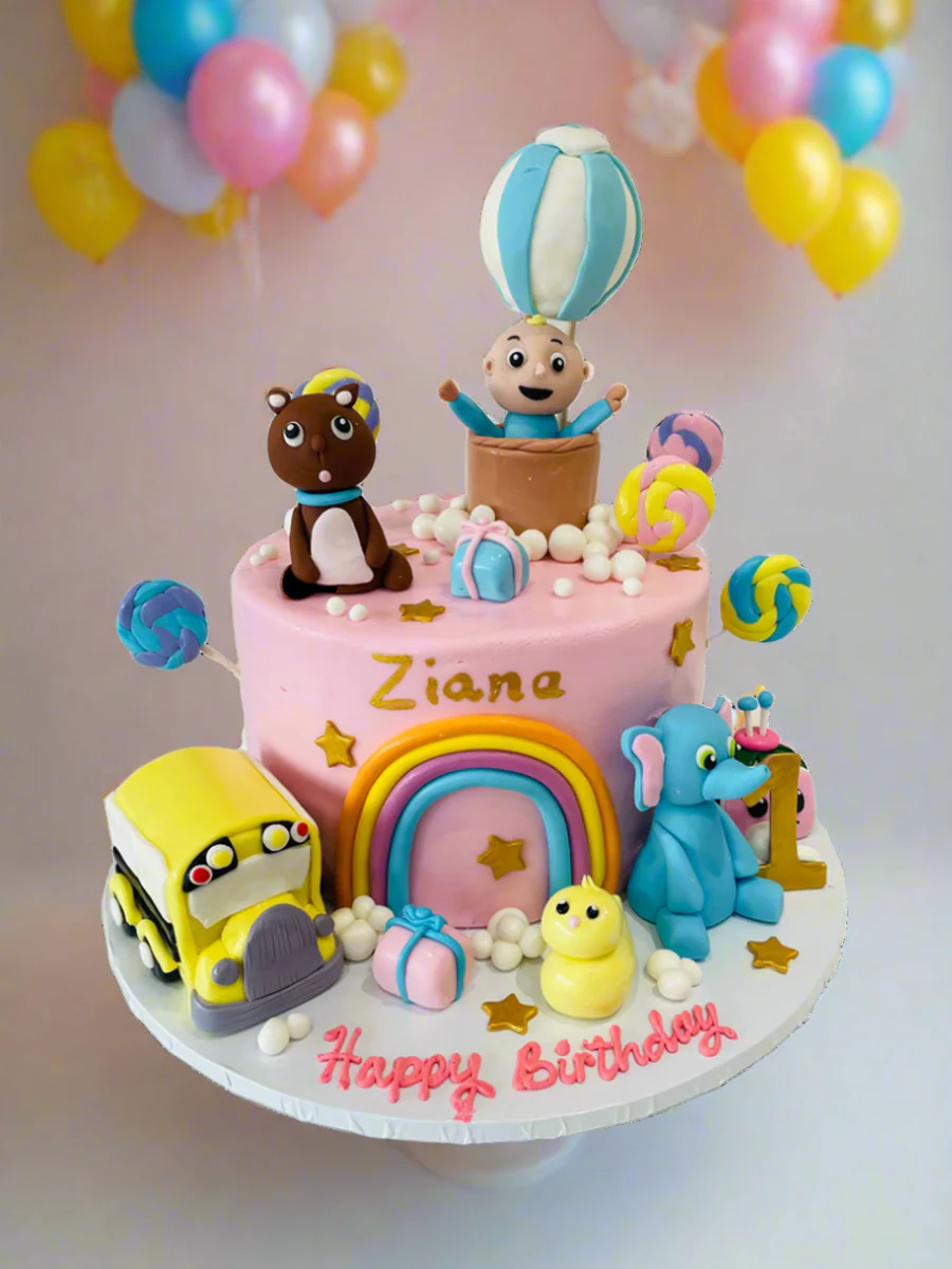 Cocomelon Family Fondant Cake - Image 4