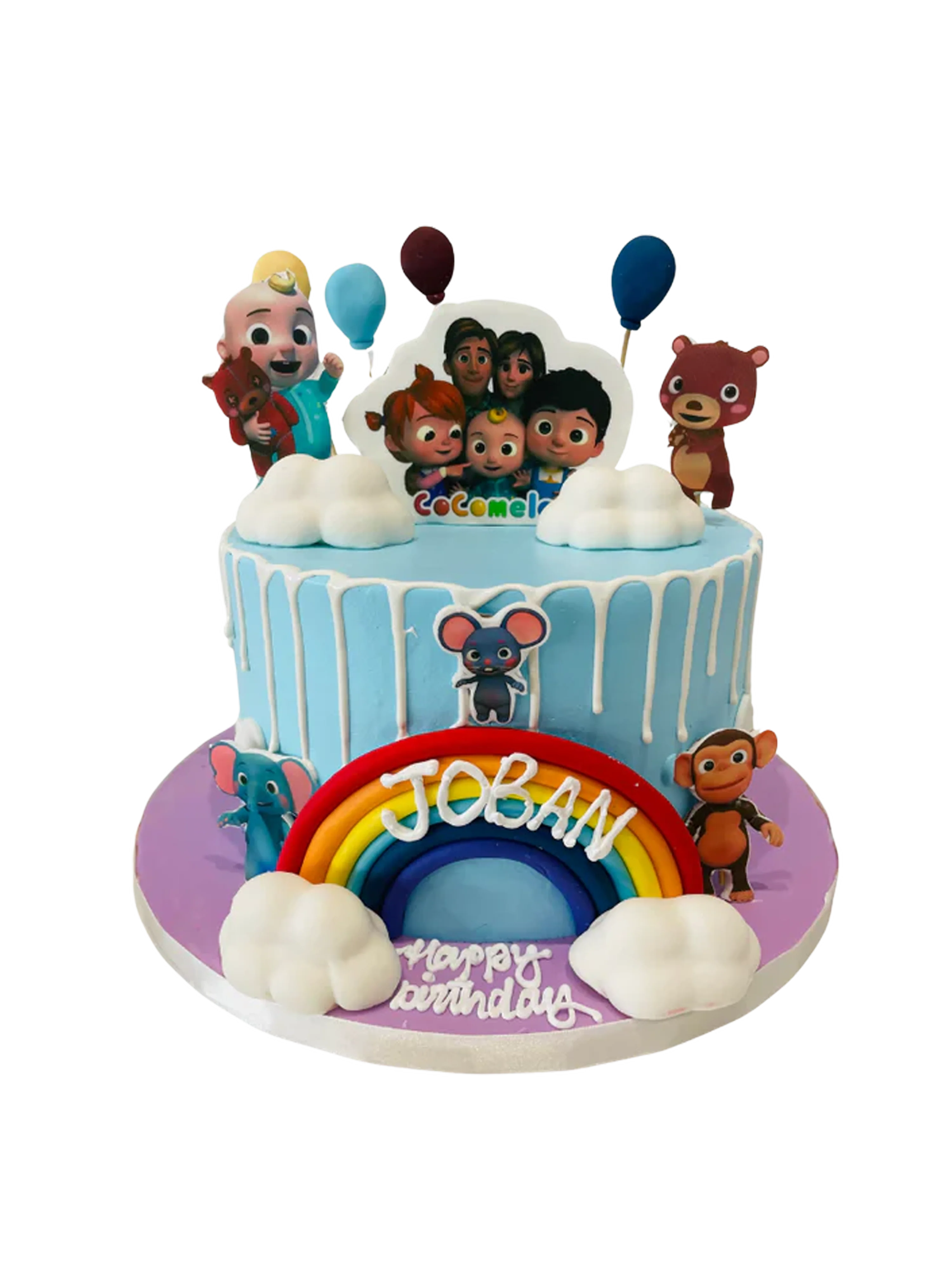Cocomelon & Rainbow Cream Cake