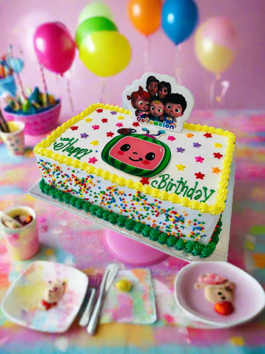 Cocomelon & Stars Cream Cake - Image 7