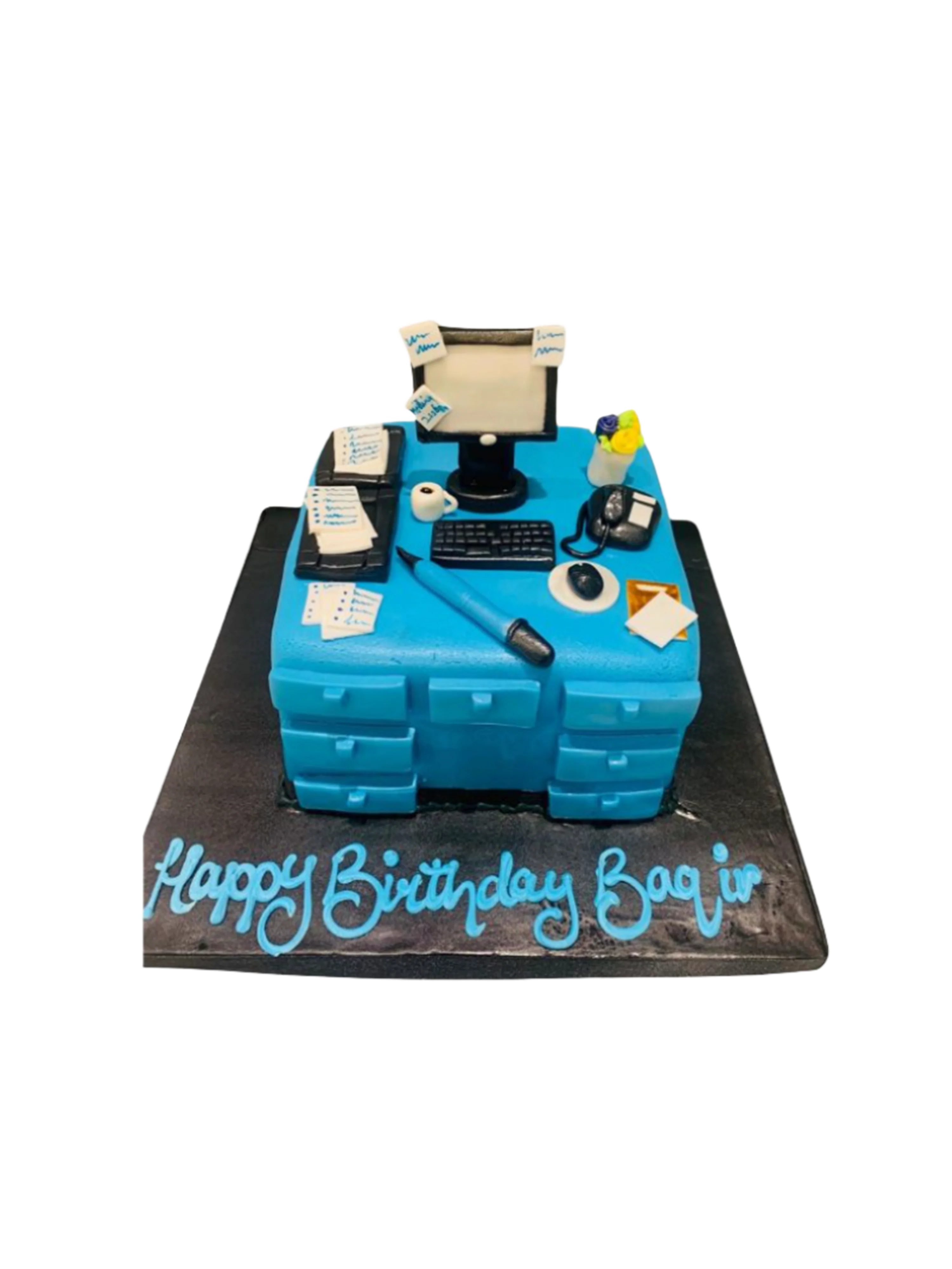 Computer Desk Fondant Cake