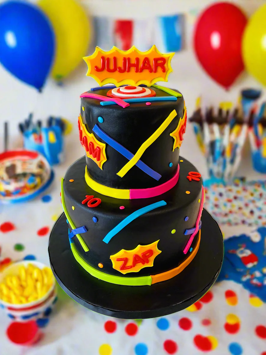 Confetti Tiered Fondant Cake - Image 3
