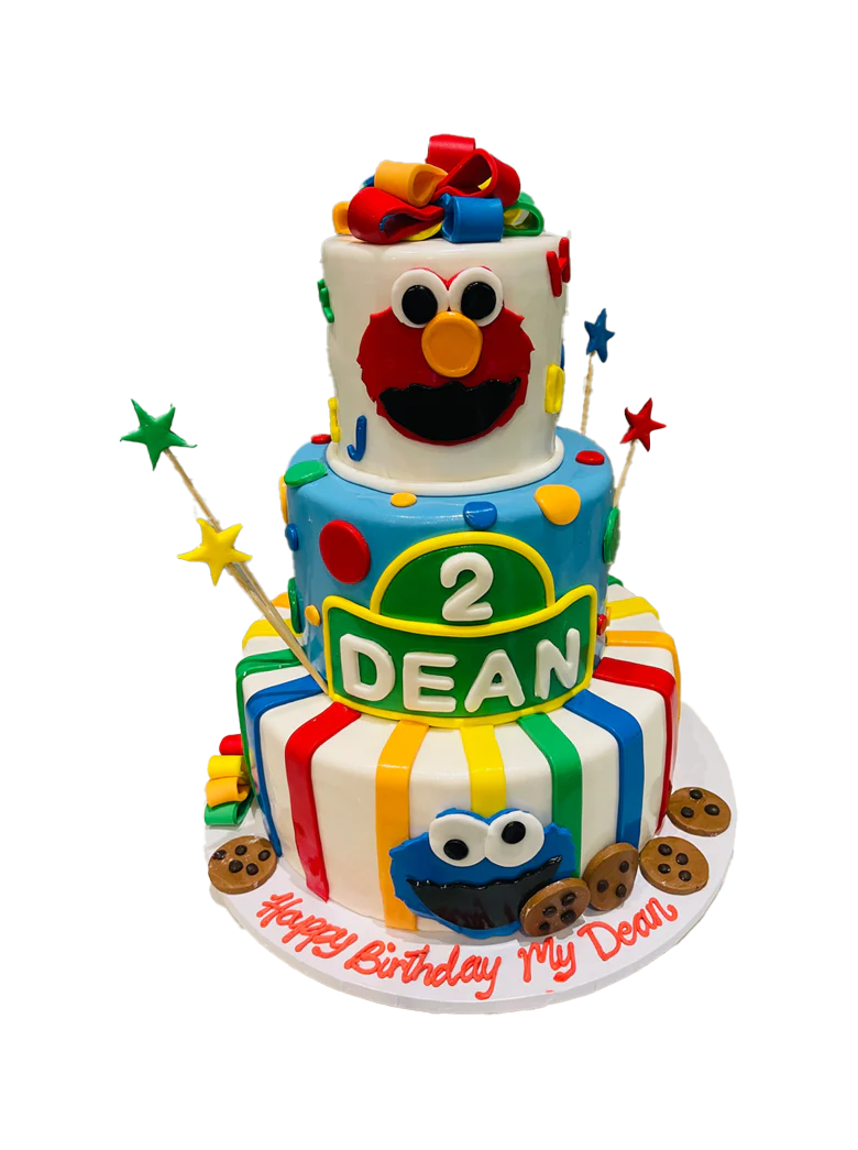Cookie Monster Fondant Tiered Cake