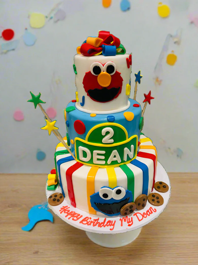 Cookie Monster Fondant Tiered Cake - Image 2