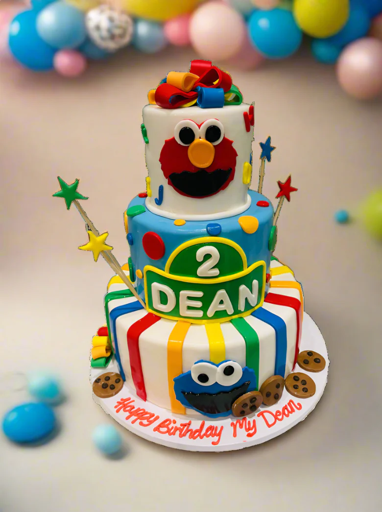 Cookie Monster Fondant Tiered Cake - Image 3