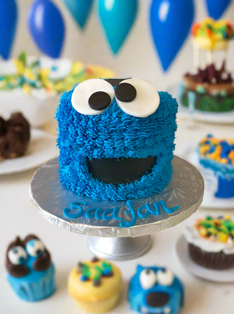 Cookie Monster Smash Cake - Image 6