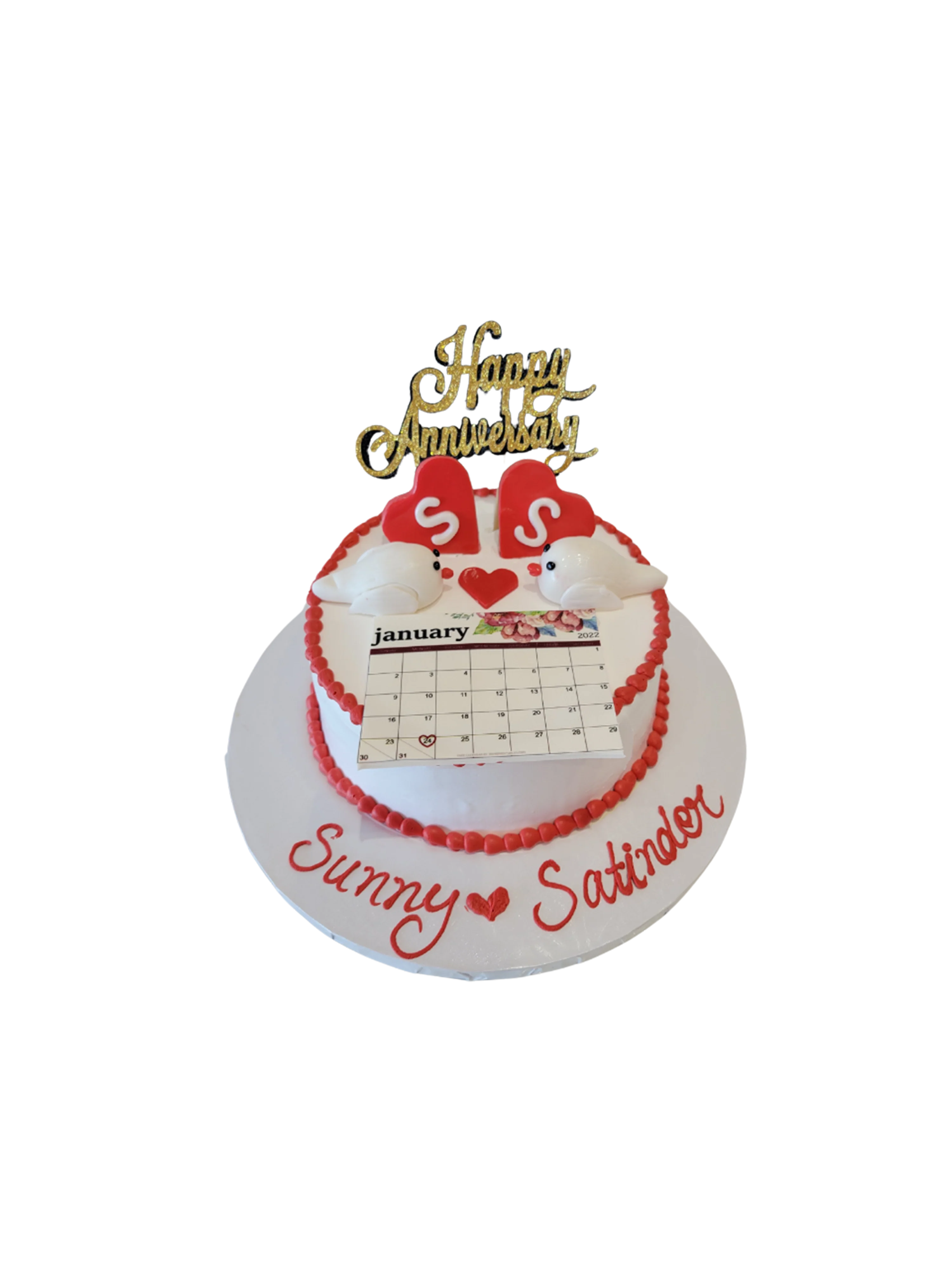 Couple Anniversary Cream Cake