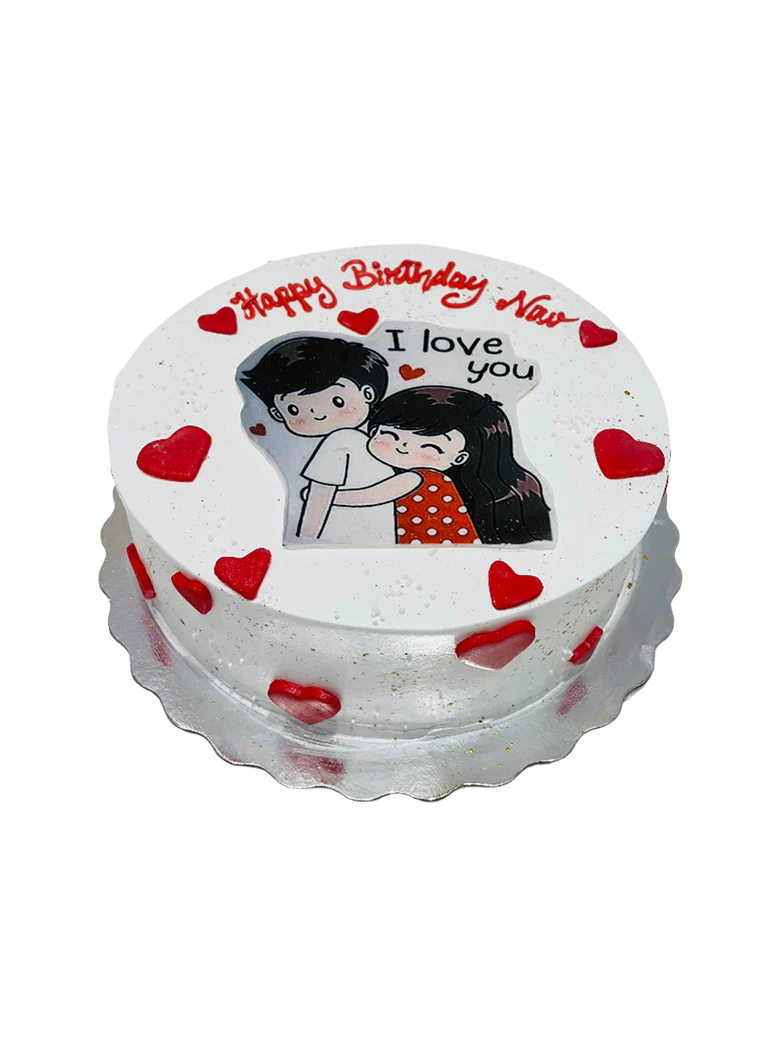 Couple Cream Photo Cake
