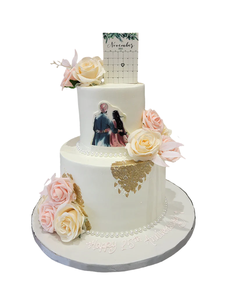 Couple Tiered Anniversary Cake