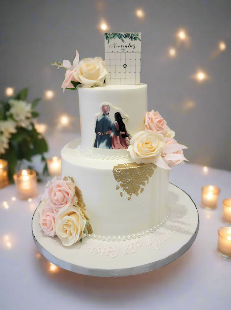 Couple Tiered Anniversary Cake - Image 2
