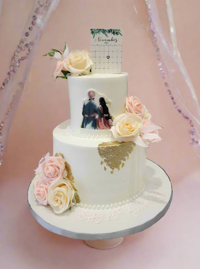 Couple Tiered Anniversary Cake - Image 4