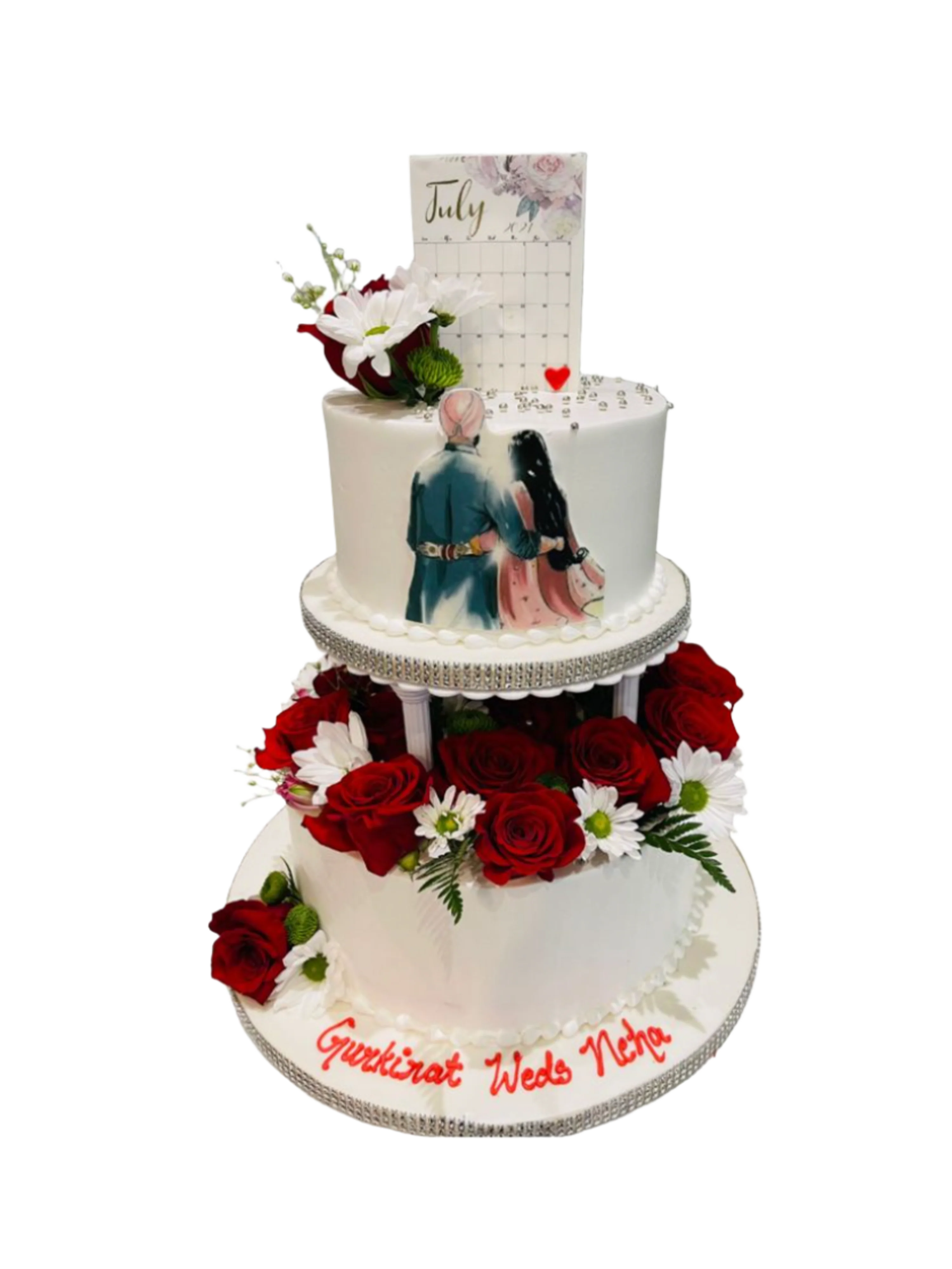 Couple Tiered Wedding Cake
