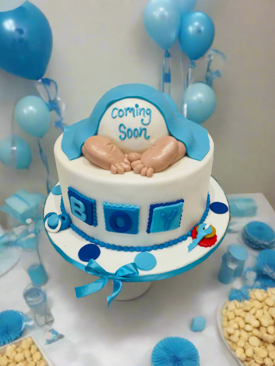 Crawling Baby Shower Fondant Cake - Image 2