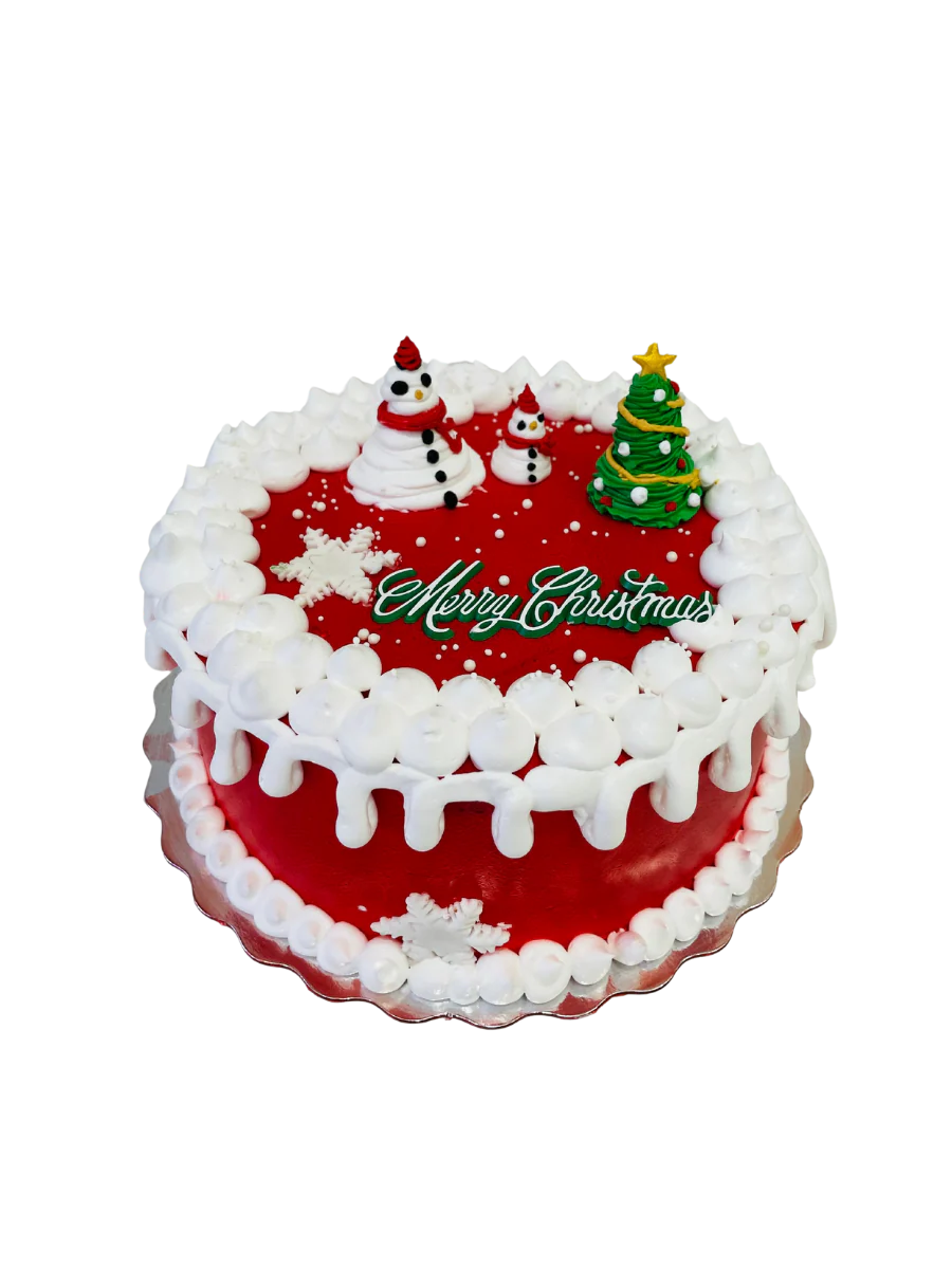 Cream Snowman Christmas Cake