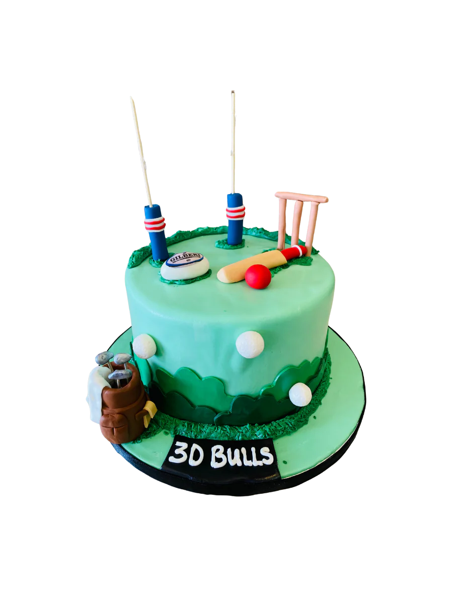 Cricket & Golf Fondant Cake