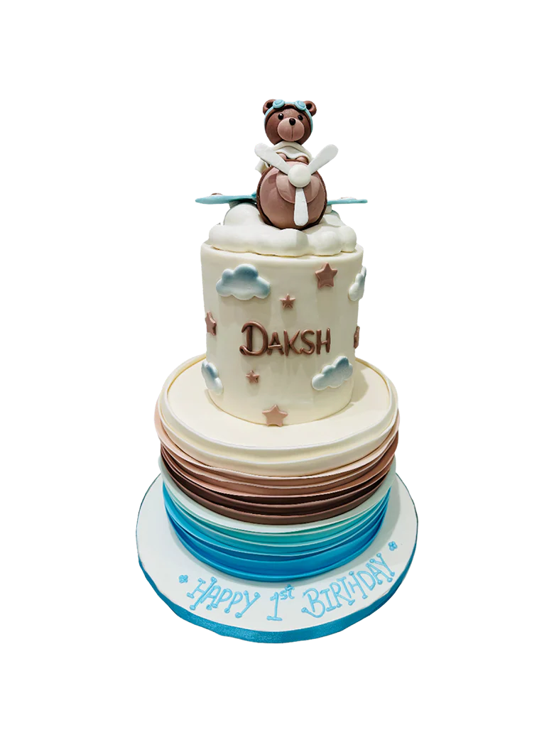 Daksh Plane 1St Birthday Cake