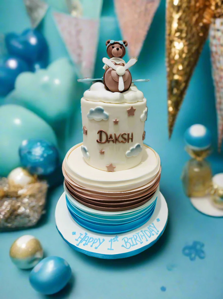 Daksh Plane 1St Birthday Cake - Image 3