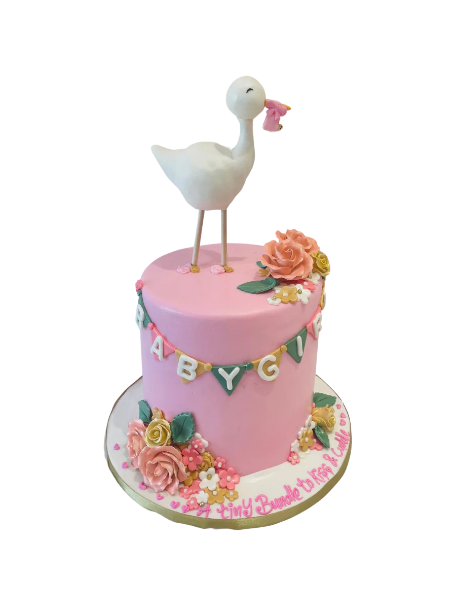 Delivery Stork Fondant Cake