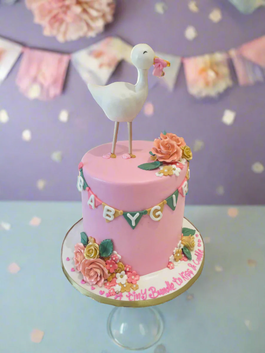 Delivery Stork Fondant Cake - Image 2