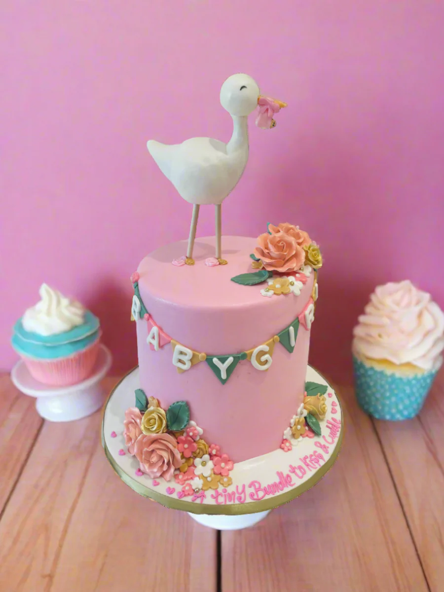 Delivery Stork Fondant Cake - Image 3