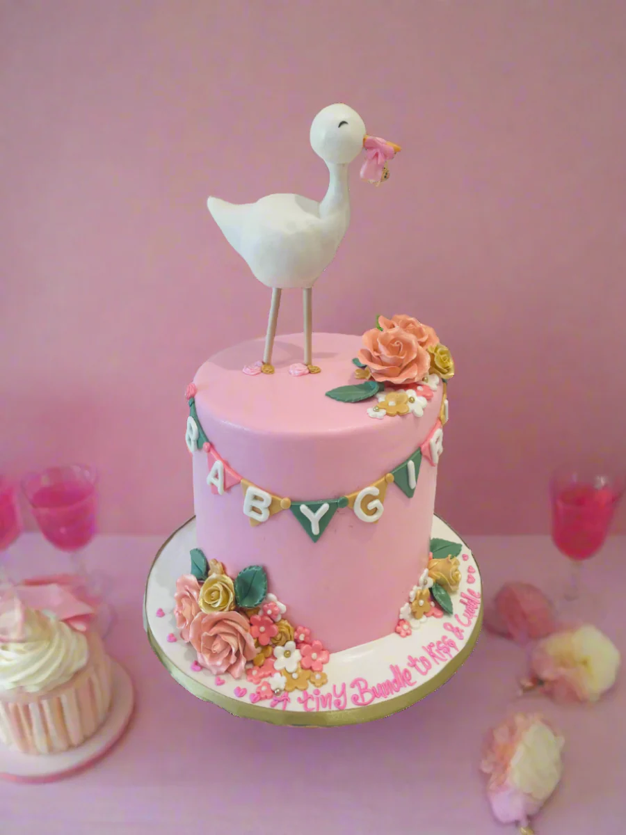 Delivery Stork Fondant Cake - Image 4