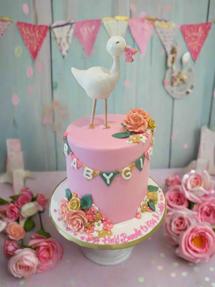 Delivery Stork Fondant Cake - Image 5