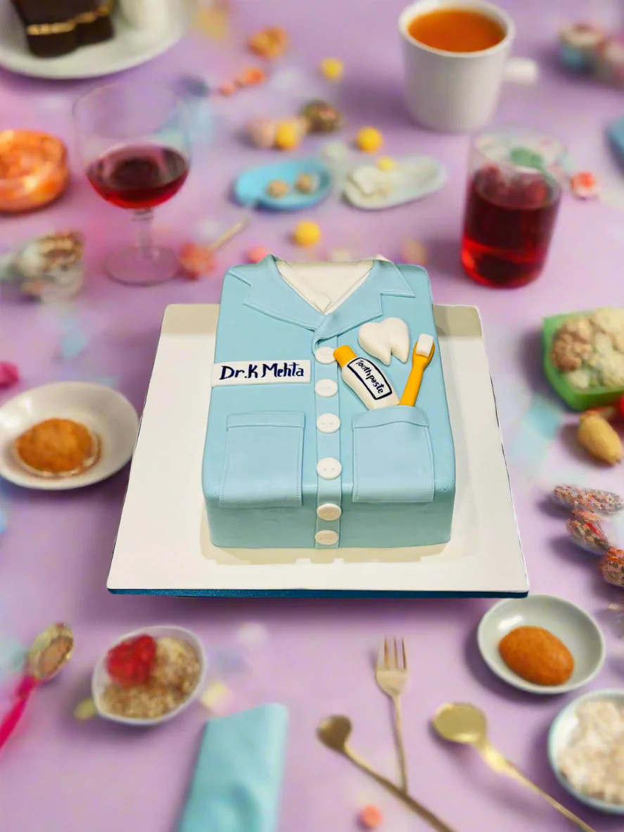 Dentist Shirt Molded Fondant Cake - Image 3