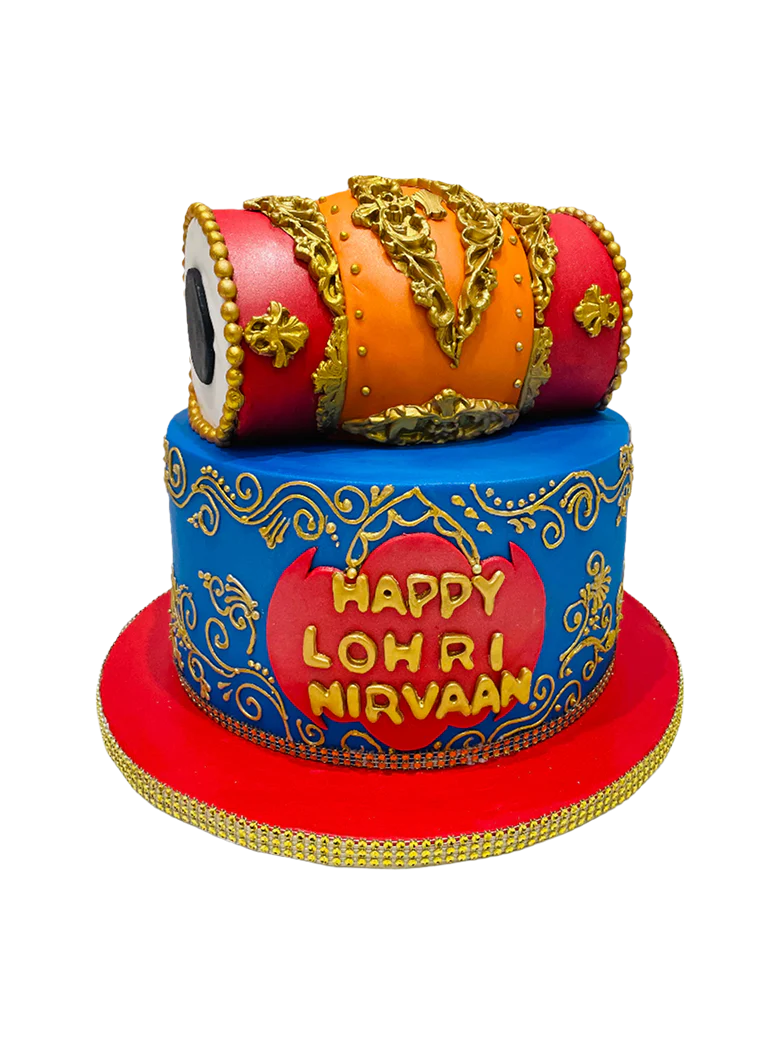 Dhol Lohri Fondant Cake