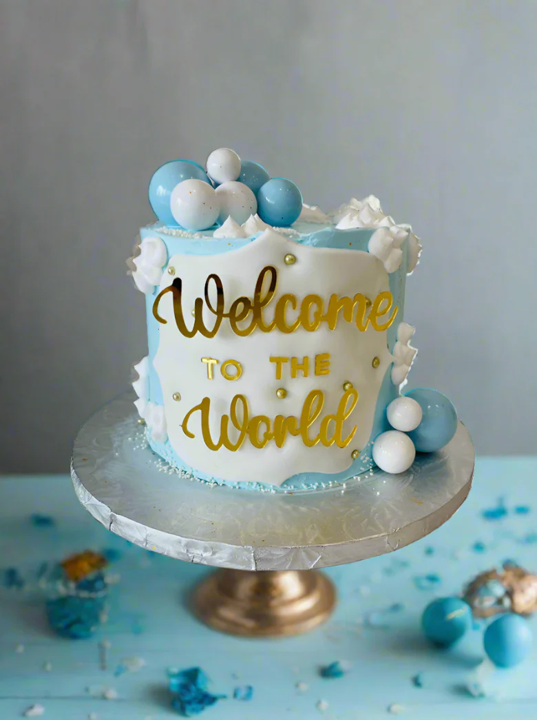 Dhruv Welcome To The World Cream Cake - Image 3