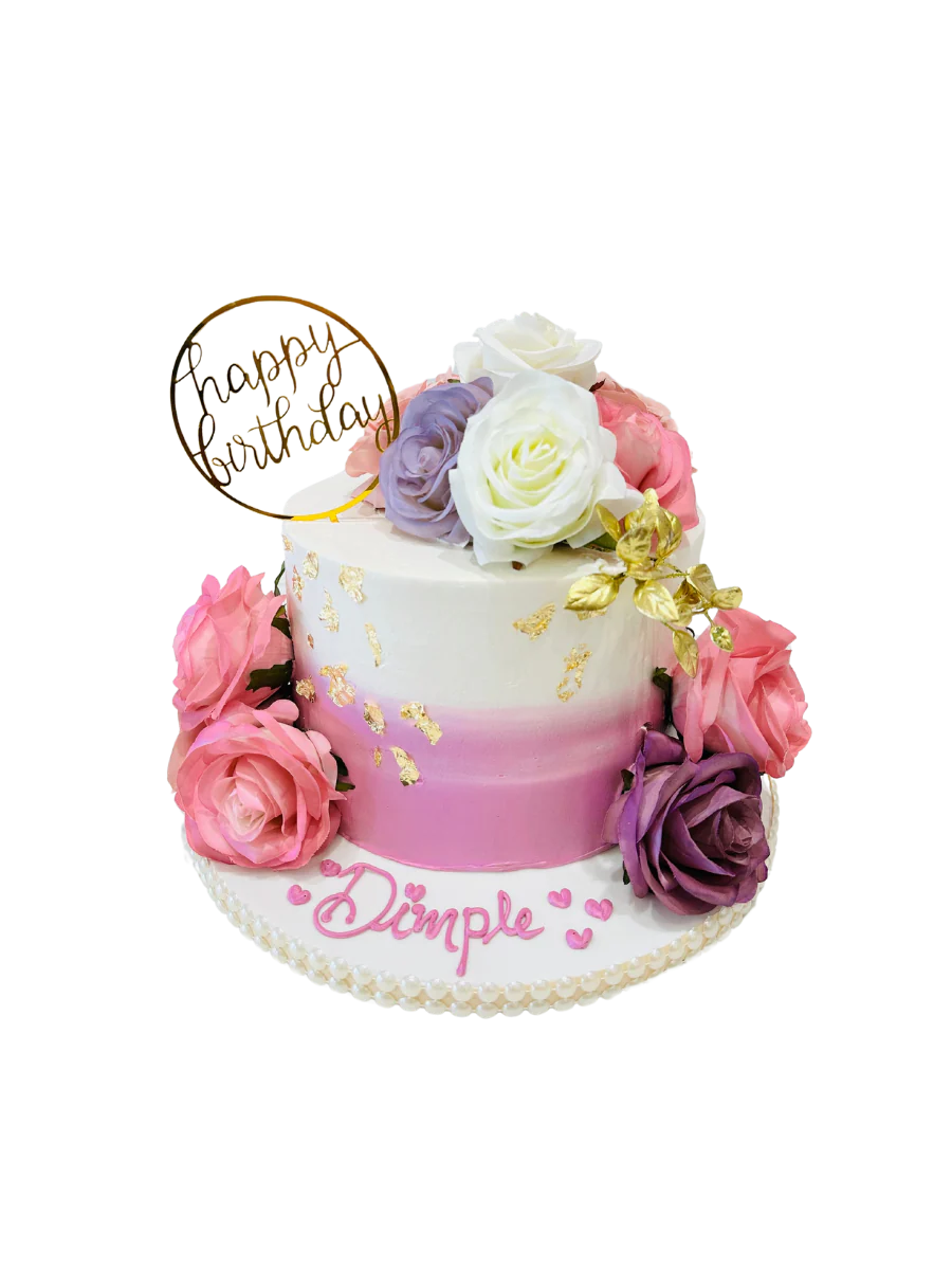 Dimple Pastel Floral Cake