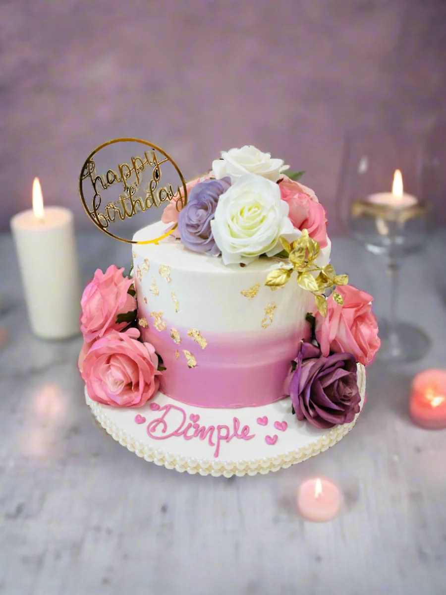 Dimple Pastel Floral Cake - Image 2