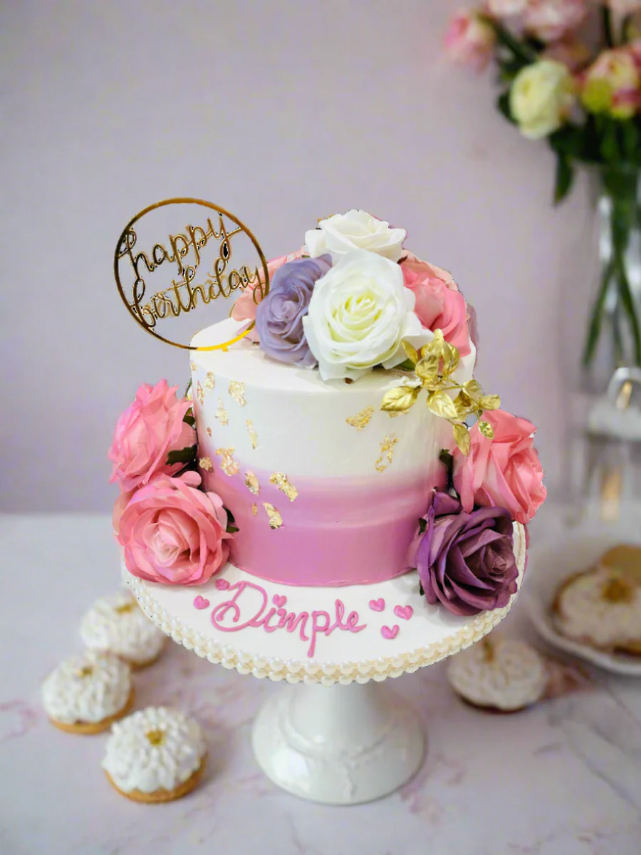 Dimple Pastel Floral Cake - Image 3