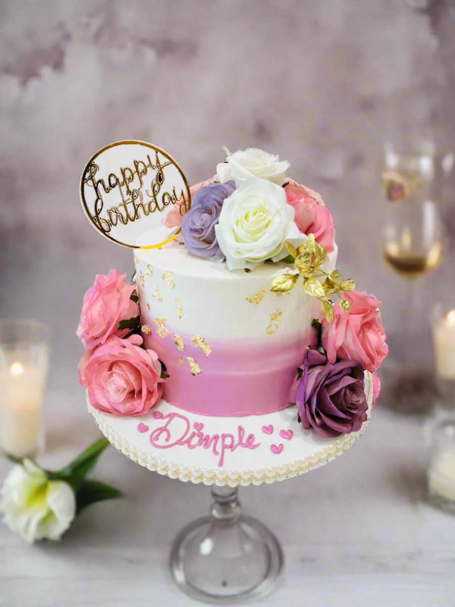 Dimple Pastel Floral Cake - Image 4