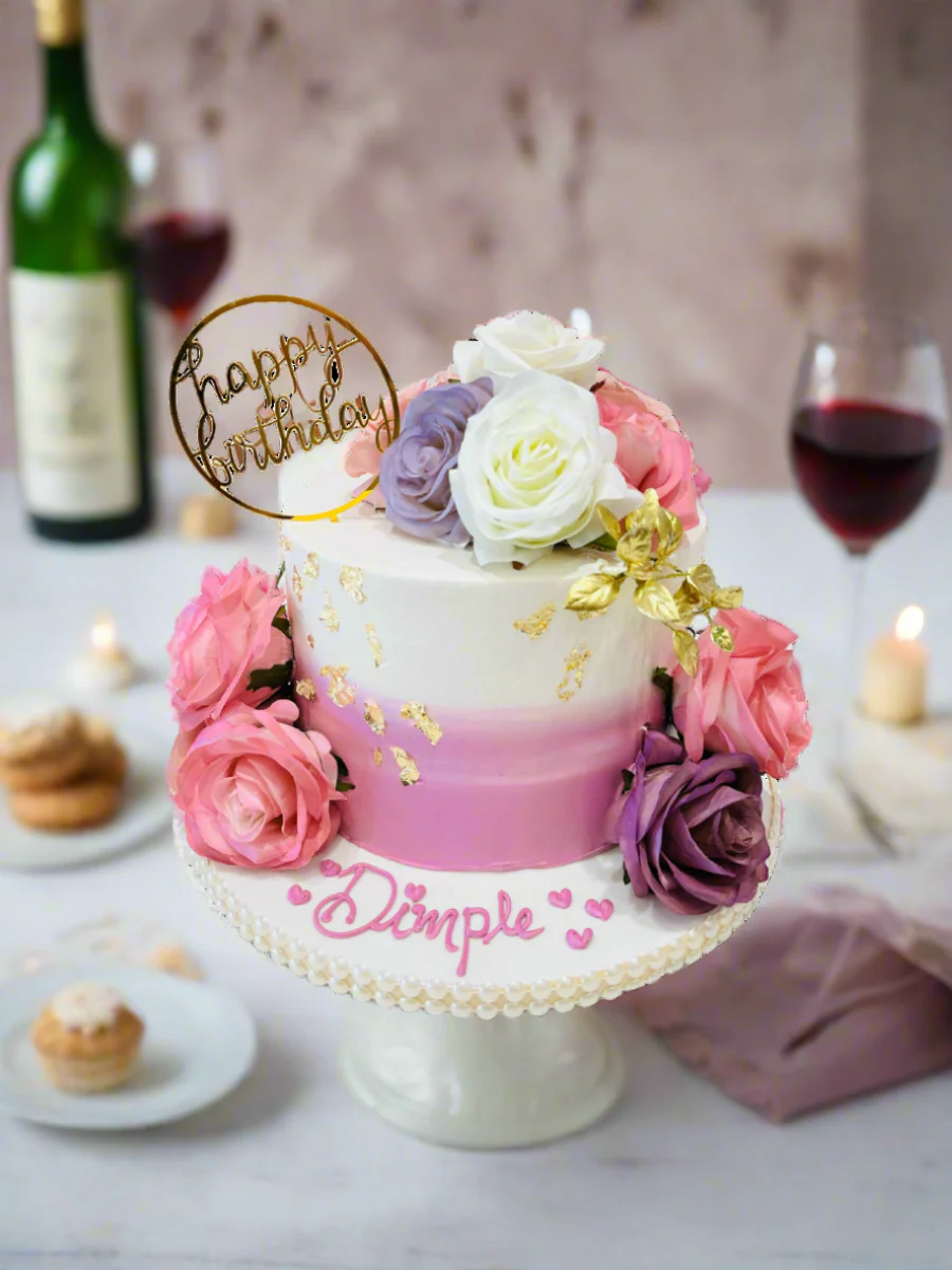 Dimple Pastel Floral Cake - Image 5