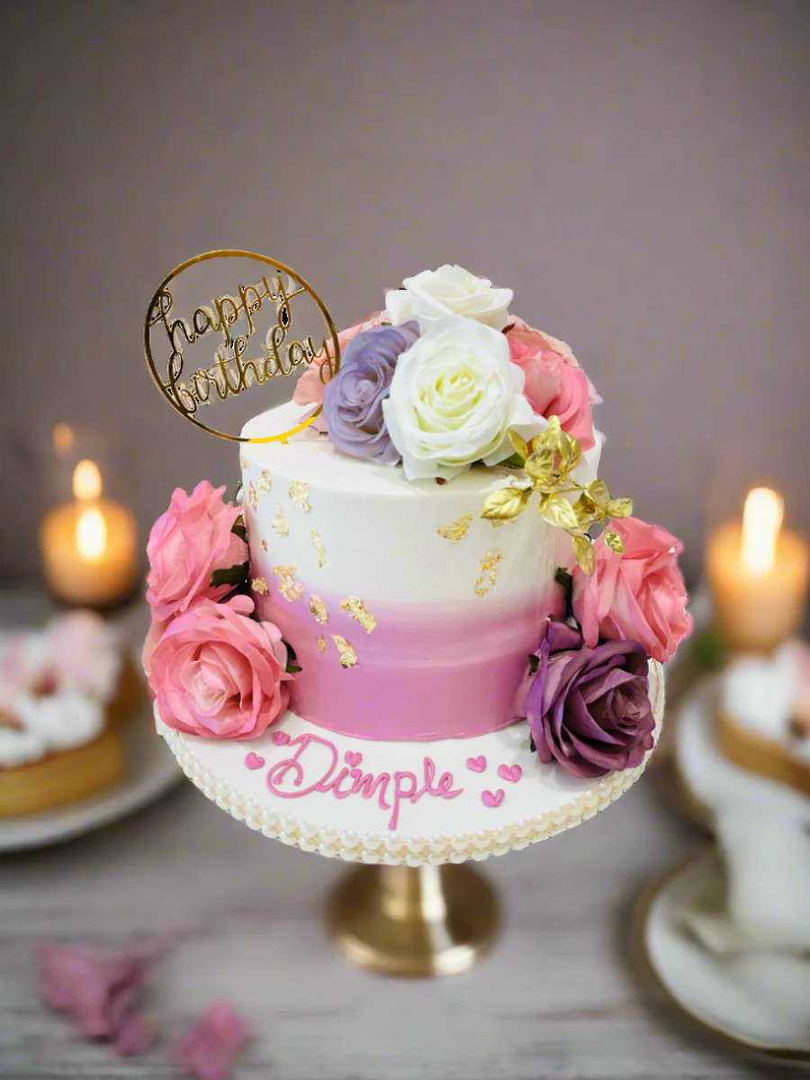 Dimple Pastel Floral Cake - Image 6