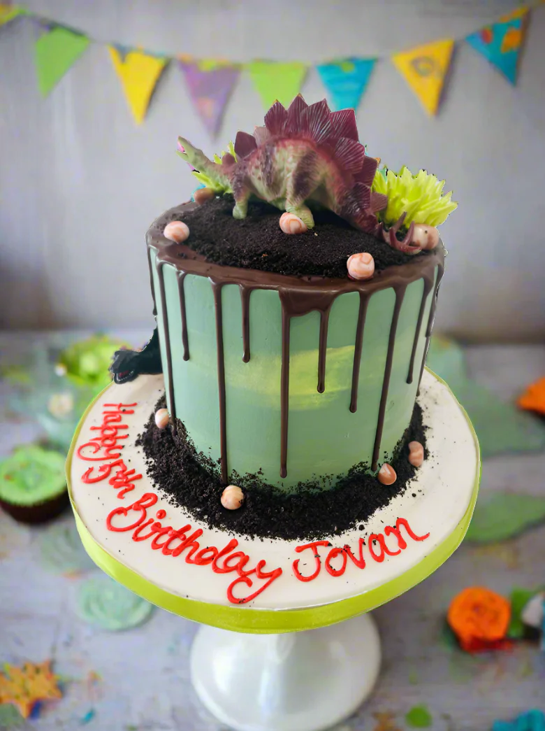 Dinosaur Drizzle Cream Cake - Image 2
