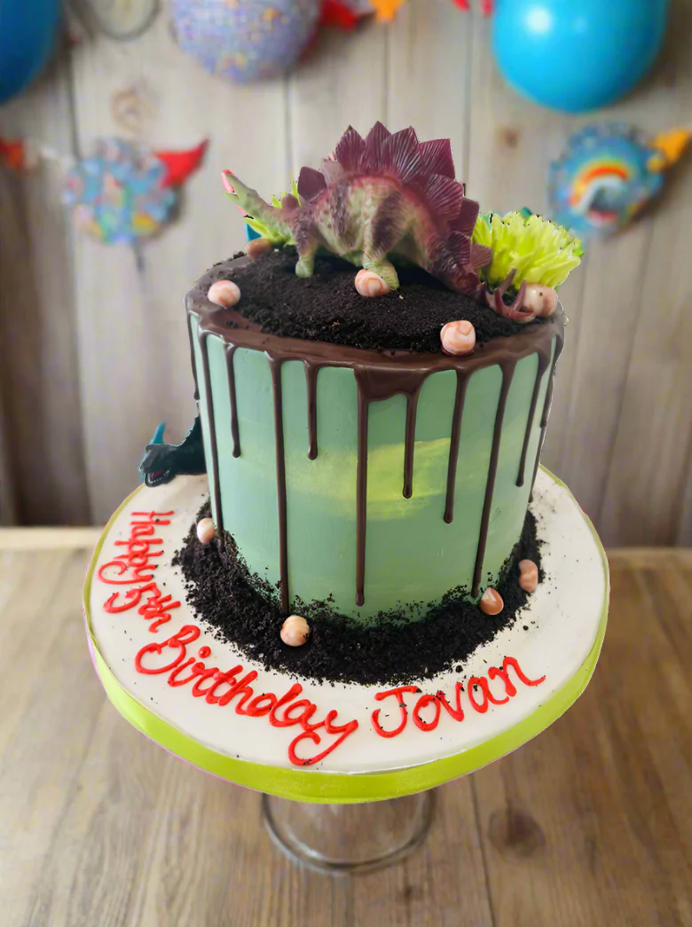 Dinosaur Drizzle Cream Cake - Image 3