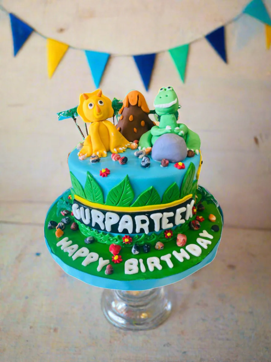 Dinosaur Fondant Birthday Cake - Image 2