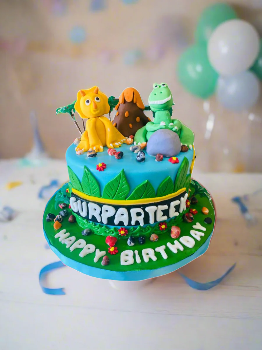Dinosaur Fondant Birthday Cake - Image 3
