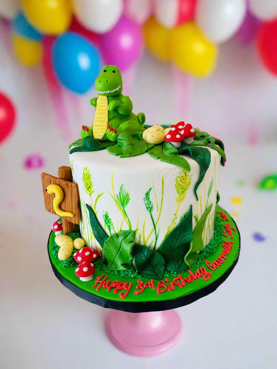 Dinosaur Jungle Fondant Cake - Image 2