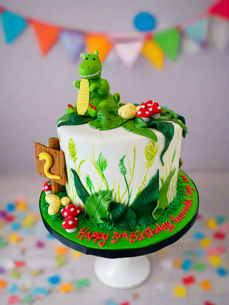 Dinosaur Jungle Fondant Cake - Image 3