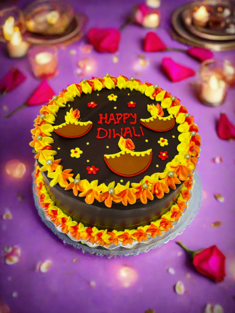 Diwali Lamps Cake - Image 4