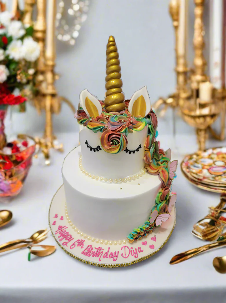 Diya Unicorn Tiered Cake - Image 2