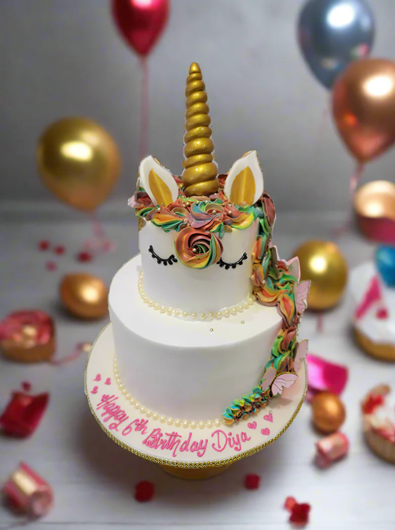 Diya Unicorn Tiered Cake - Image 3
