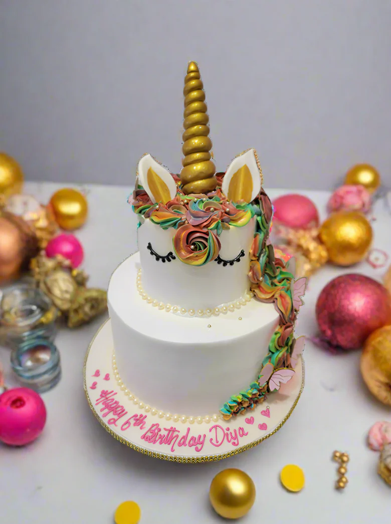 Diya Unicorn Tiered Cake - Image 4