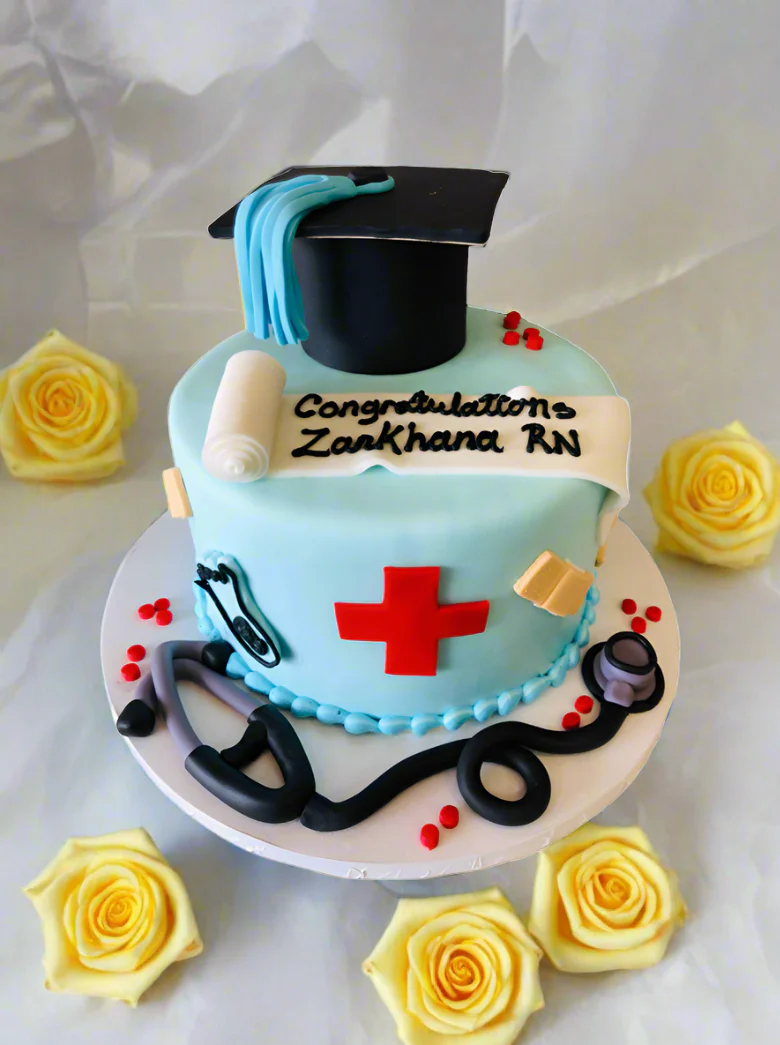 Doctor Graduation Fondant Birthday Cake - Image 2